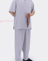 Cotton Meditation Buddhist Monk Sleepwear Summer Shaolin pajamas Set Underwear