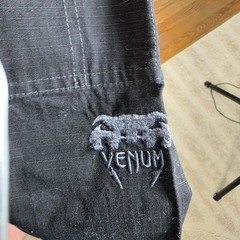 Venum Grappling Pants Black Ripstop BJJ MMA Training Drawstring