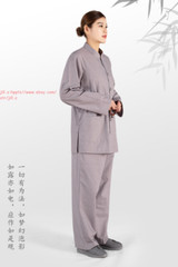 Shaolin Buddhist Monk Meditation Kung Fu Uniform Cotton Suit Temple Tai Chi sets