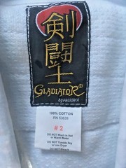 GLADIATOR JUDO UNIFORM SIZE #2 150CM / 4’11-5′
