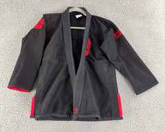 Elite Sports BJJ Gi Jacket Youth Kid Size C2 4’6″ – 4’9″ 80-95 lbs Pull On Black