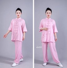 Summer Women Cotton Tai Chi Uniform Kung Fu Suit Martial Arts Wing Chun Clothes