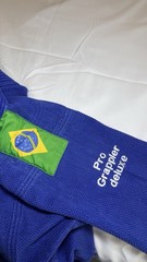 Blue BJJ Gi – Brazilian Jiu Jitsu Uniform with Gracie Barra White Belt & Patches