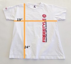 Freestyle Martial Arts Academy Unisex T-Shirt White Cotton Size S Custom Clean