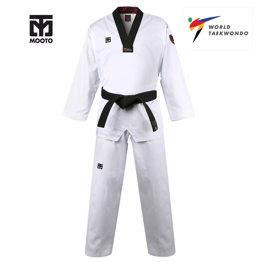 Official Mooto Corea Taekwondo Dobok Uniform Gi Kukkiwon New World TKD Logo