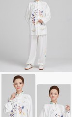 Women Tai Chi Clothes Embroidery Paste Drill Wushu Clothing Martial Art Uniform