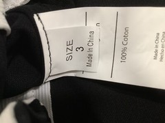 Century Black 100% Cotton Jacket and Pants Men’s Size 3