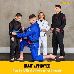 BJJ Gi for Kids: Ultra Lightweight, Preshrunk Fabric, & Free White Belt Included