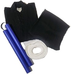 Century Karate Gi with White Belt and Training Nunchucks Kids Size 00 [120]