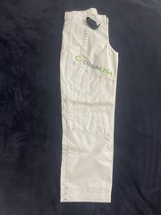 White Origin Adult Unisex Pants With Buckle-Belt. Size 34.