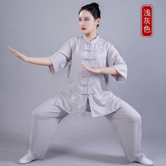 Summer Women Cotton Tai Chi Uniform Kung Fu Suit Martial Arts Wing Chun Clothes