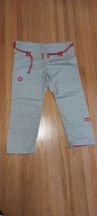 NEW MAEDA RED LABEL 2.0 8 OZ COTTON DRILL GI PANTS GREY AND RED TRIM A1L IBJJF