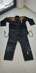 Rare💥 A2 Hayabusa Black and Yellow Jiu-Jitsu Gi with Dragon like Design 🐉