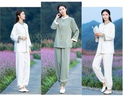New Women Soft Cotton Linen Tai chi Uniform Kung fu Martial arts Wing Chun Suit