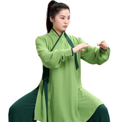 Chinese Costume Kung Fu Outfit Tai Chi Uniform Silk Linen Martail Arts Wushu