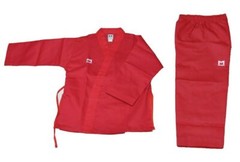 Moospo Taekwondo Judo Dan Dobok Plain Uniform White Blue Red