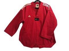 Adidas Taekwondo Korea Uniform Shirt Mens Size 3(170cm) Red