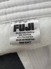 Fuji Sports Mens Brazilian Jiu Jitsu Judo Gi Top and Bottom Set White 5 Stretch
