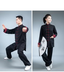 Tai Chi Clothes Martial Art Uniform Wushu Clothing Kung Fu Dress Unisex Black