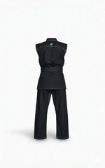 Sleeveless black Karate Gi | Lightweight Martial Arts Uniform | With Free belt