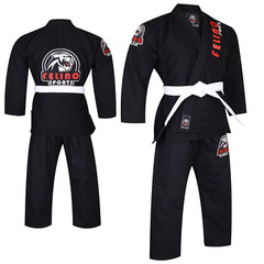 Felino Black Adult Premium BJJ Gi Uniform Pearl Weave Brazilian JiuJitsu Kimono