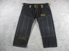 Break Point Deluxe Jiu-Jitsu Gi Set Boys Black Yellow Stitch Made In Pakistan