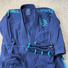 Sanabul BJJ Jiu Jitsu Gi Uniform Set Mens A3 Blue Kimono Jacket Pants