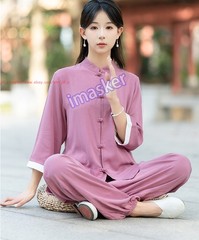 Spring Summer Women Cotton Tai chi Uniforms Kung fu Martial arts Wing Chun Suit