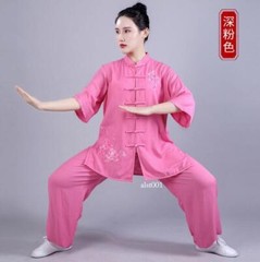 Summer Women Cotton Tai Chi Uniform Kung Fu Suit Martial Arts Wing Chun Clothes