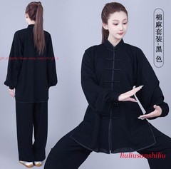 Unisex Kung Fu Tai Chi Suit Cotton Linen Shirt+Pants Wushu Martial Art Uniforms