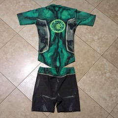 Green Lantern compression set size XL for jujitsu wrestling rashguard 2- piece