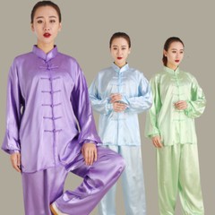 Chinese Kung Fu Tai Chi Silk Uniform Martial Arts Wushu Wing Chun Sets Unisex