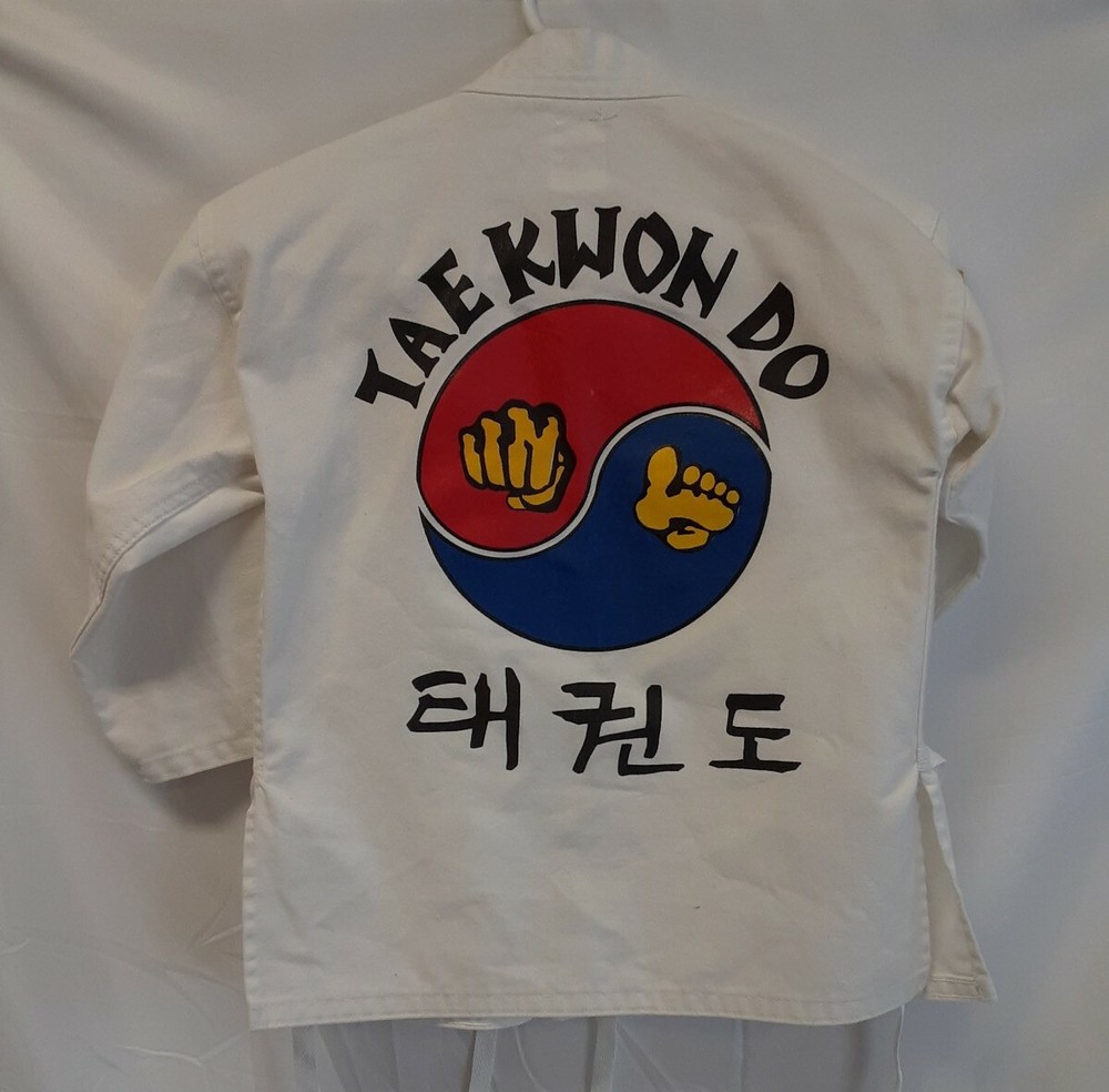 Kids Youth Vintage TAE KWON DO Gi w/ USA Patch – Childs Size 00 SUN USA Made