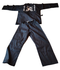 Black Pro force Karate Uniform Shark Action Karate Logo Size 4