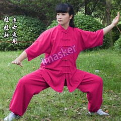 Unisex Cotton Blend Tai Chi Suit Summer martial arts Uniforms Kung Fu Clothing