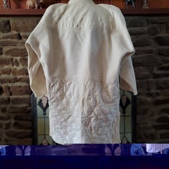 Vintage White Tiger Judo Gi Jacket Heavy Cotton Textured Rice Weave Korea