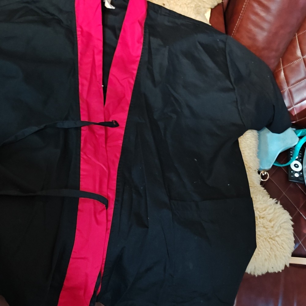 KNG Martial Arts Uniform Jacket Black and Red with Red Trim Size S