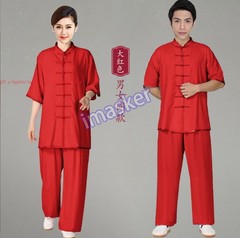 Unisex Cotton Blend Tai Chi Suit Summer martial arts Uniforms Kung Fu Clothing