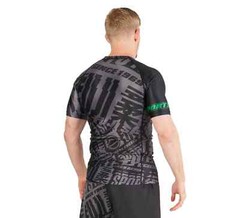 Fuji High Impact MMA BJJ Jiu Jitsu Short Sleeve SS Rashguard – Black/Green