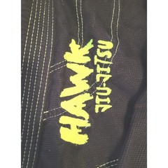 Hawk Jiu Jitsu BJJ Gi Kimono Top Black Lime Green K4 Kids Youth Martial Arts