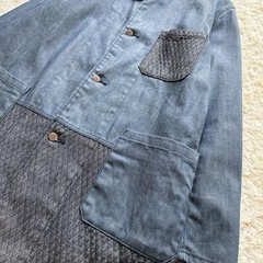 SCISSORMAN Kurashiki Denim Judo Uniform-Style Long Coat With Engraved Buttons