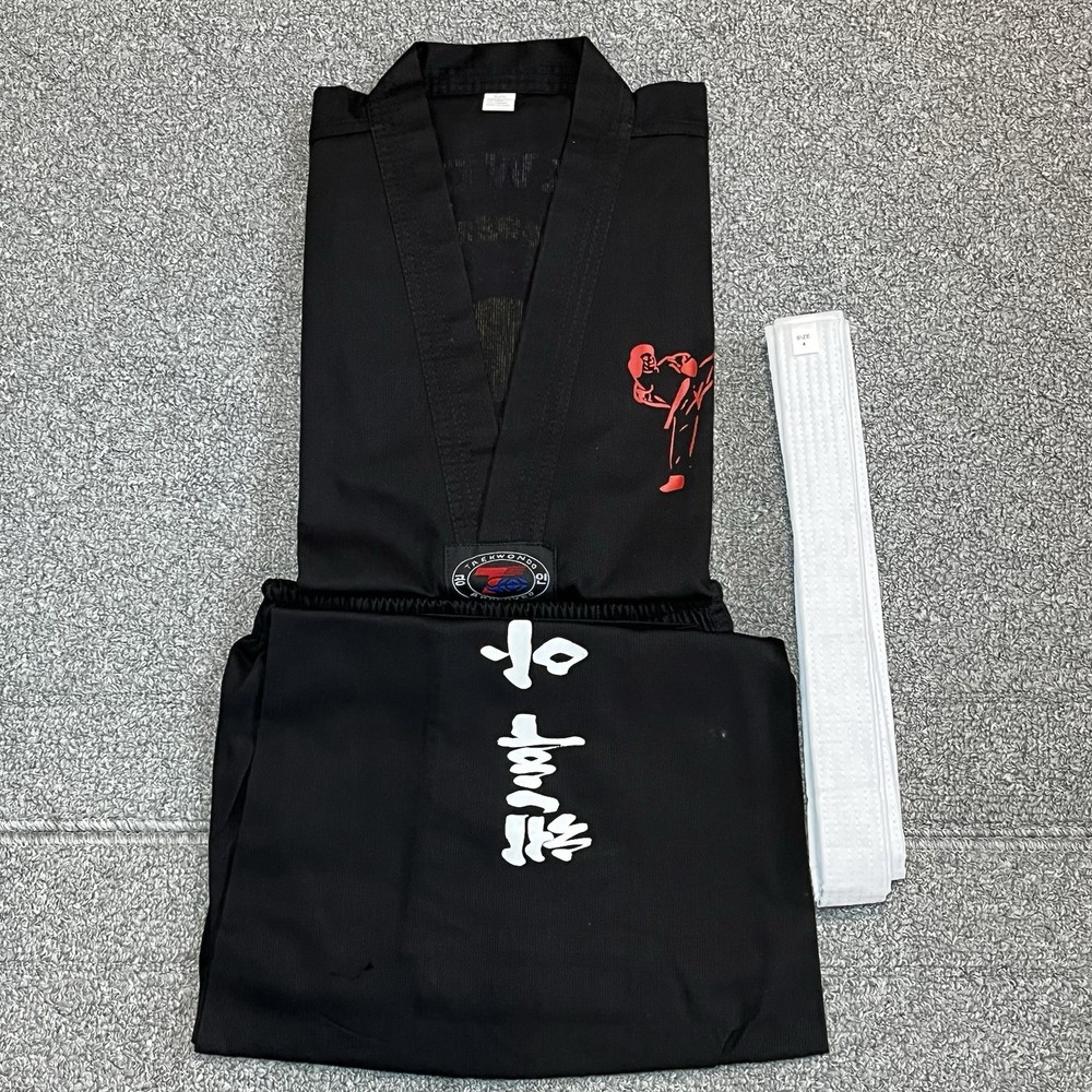 Martial Arts Taekwondo Karate Uniform Adult Size 4 Black Chen Huu Academy New
