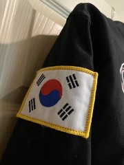 HAN KARATE MARTIAL ARTS UNIFORM KYUKI-DO BLACK GI JACKET LEADERSHIP TEAM SIZE 4