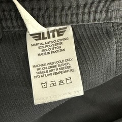 Elite Sports BJJ Gi Jacket Youth Kid Size C3 4’9″ – 5’0″ 95-110 lb Pull On Black