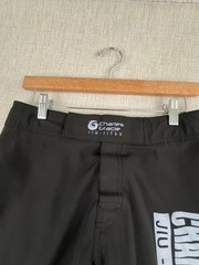 Charles Gracie Jiu Jitsu No Gi Shorts Adult 28 Made In USA Black BJJ MMA Logo