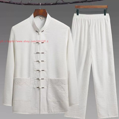 Kung Fu Uniform Men Chinese Traditional Tang Hanfu Martial Arts Tai Chi Suit Set