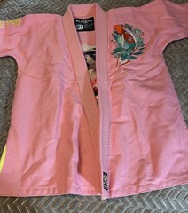 Fluory Grappling F1 Pink Koi Fish 100% Cotton Karate Jacket Lined Embroidered ￼