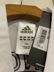 NWT Adidas Taekwondo ITF Black Belt Champion Uniform WH/BK adiTITF02 Sz 180