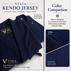 VIXIA Premium Jersey Kendo Gi Uniform Lightweight Quick Dry Navy Blue Size [X]