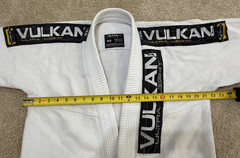Mens Vulkan The Real Jiu Jitsu White Top Pro A0 Fight Wear Cotton Jacket & Pants